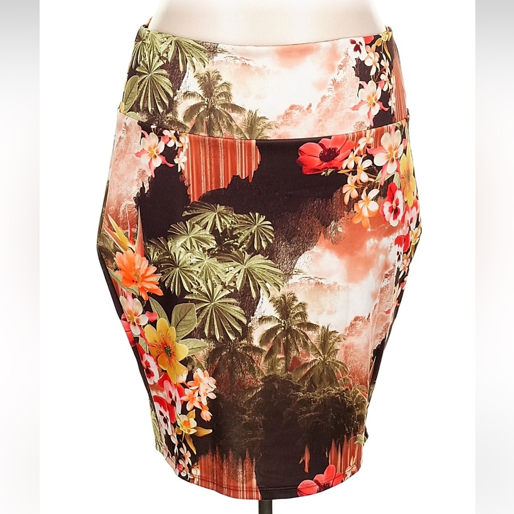 Torrid Vintage Tropical Print Pencil Skirt NWT